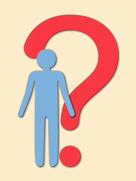 Άνθρωποι Εικονίδιο Κάποιο Άτομο Ερωτηματικό Σύμβολο Μπερδεμένος Άνθρωπος Συχνές Ερωτήσεις — Διανυσματικό Αρχείο
