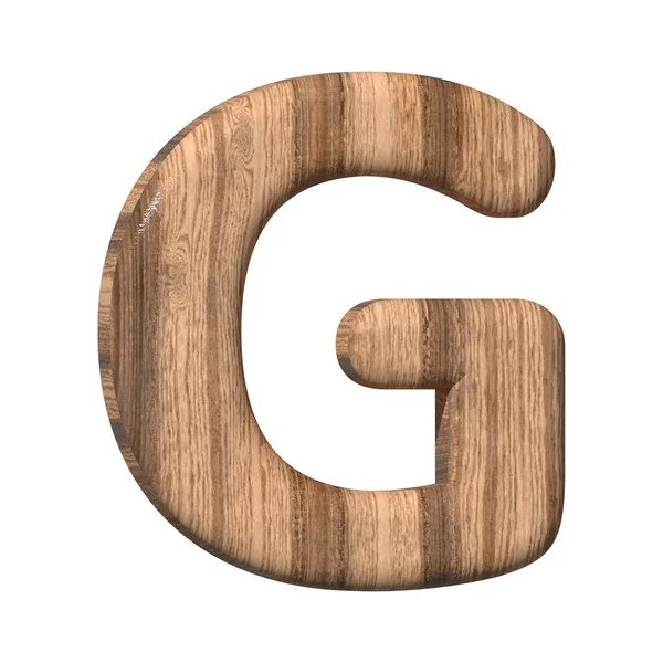 Wooden Letter White Background Rendered Brown Wood Texture Illustration — Stock Photo, Image