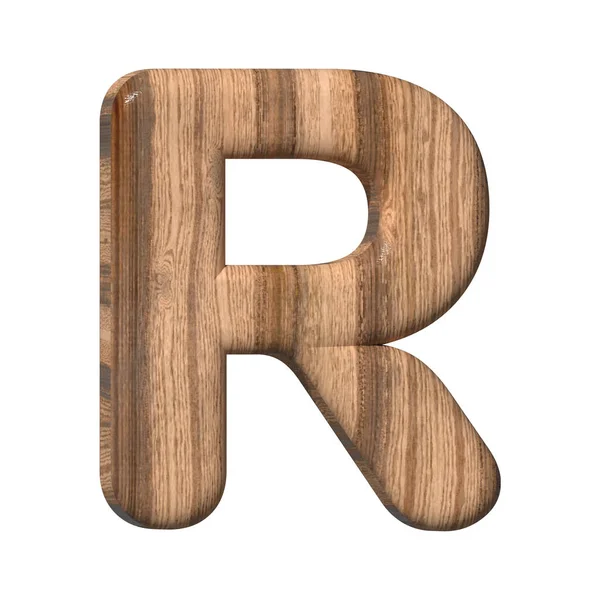 Wooden Letter White Background Rendered Brown Wood Texture Illustration — Stock Photo, Image
