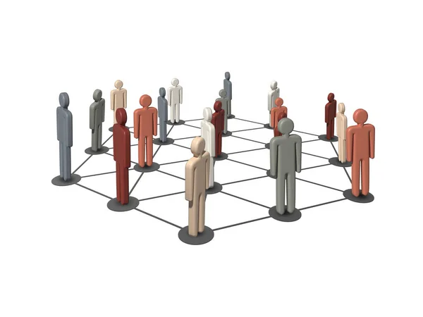 Social network of people scheme. Social media, teamwork  concept. Relationship and communication of modern people. Teamwork concept. 3d illustration connecting people on the internet.