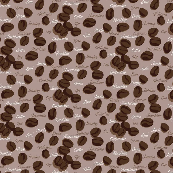 无缝带的咖啡豆图案 咖啡因的标志 轮廓咖啡豆 矢量背景设计 — 图库矢量图片
