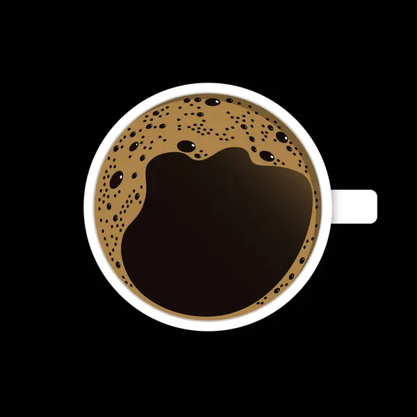 Κάτοψη Του Φλιτζανιού Καφέ Θέση Για Κείμενό Σας Φρέσκος Εσπρέσο — Διανυσματικό Αρχείο
