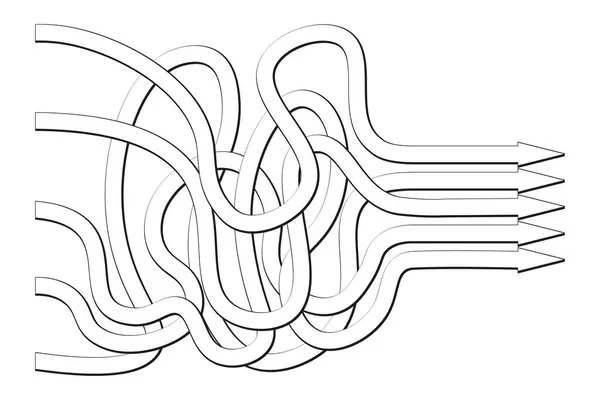 Ensemble Flèches Blanches Différentes Formes Pointant Dans Une Direction Choix — Image vectorielle