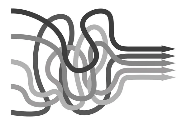 Ensemble Flèches Grises Différentes Formes Pointant Dans Une Direction Choix — Image vectorielle