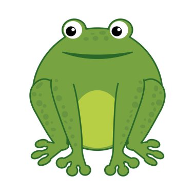 Beyaz arka planda izole edilmiş komik yeşil çizgi filmin vektör çizimi.. 