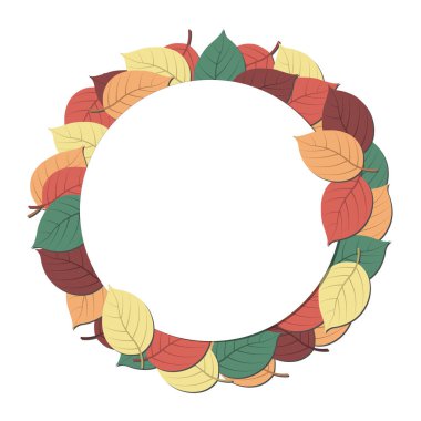 Sonbahar sınır çerçevesi şeffaf arkaplanda renkli parlak sonbahar yaprakları ile. Şükran Günü, hasat bayramı, dekorasyon ve tasarım için botanik çağdaş doğa geçmişi. Düz biçim
