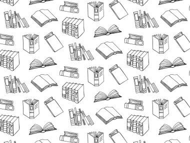 Tek renkli, kusursuz defter, defter, defter, kitap yığını. Şeffaf arkaplanda izole edilmiş satır biçimi simgeleri. El çizimleri. Vektör illüstrasyonu 