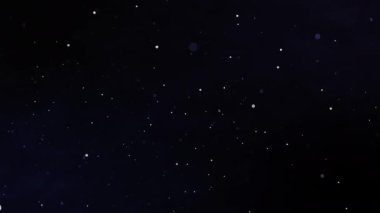 Kar fırtınası animasyonu. Karanlık bir arka planda kar fırtınası, bilgisayar grafikleri. Beyaz kar hızla karanlığa doğru uçar. Yüksek kalite 4k görüntü