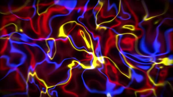 Красивый Красочный Дизайн Абстрактное Петляющее Видео Компьютерная Графика Цветные Жидкие — стоковое видео