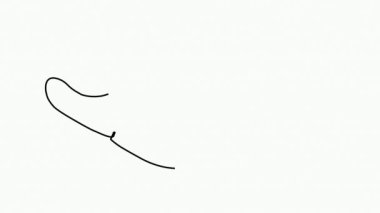 Beyaz arka planda tıbbi bir maskenin kesintisiz çizimleri. Coronavirus koruması, COVID-19 konsepti, animasyon çizimi. Yüksek kalite 4k görüntü