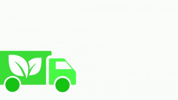 Green Truck White Leaves Eco Friendly Distribution Delivery Signs International — Video