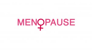 Falling menopause text and gynecology icon. The concept of menopause onset and aging in women. 4k graphic animation. High quality 4k footage