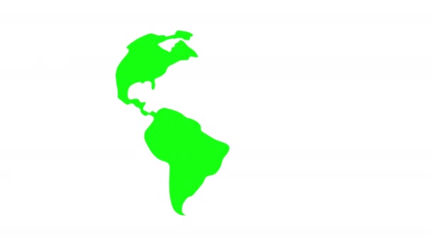 Dia Terra Forma Mapa Mundial Isolado Fundo Branco Conceito Dia — Vídeo de Stock
