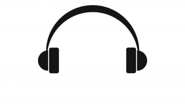 Koncepcja Asmr Ciemne Słuchawki Pulsującą Muzyką Dla Przyjemności Ciesz Się — Wideo stockowe