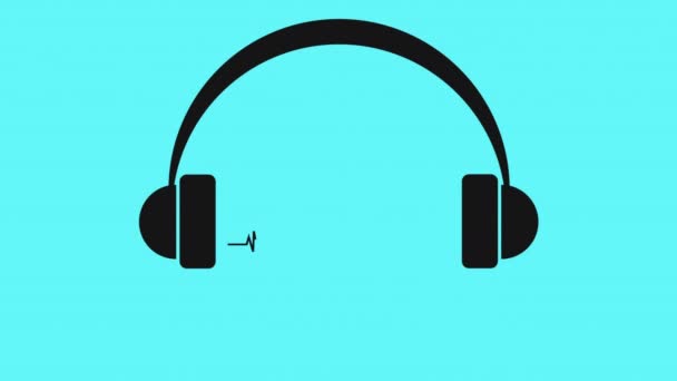 Koncepcja Asmr Ciemne Słuchawki Pulsującą Muzyką Dla Przyjemności Ciesz Się — Wideo stockowe