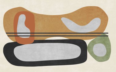 Geometrik renk bloklarından oluşan sanatsal desen modern, basit bir halı..