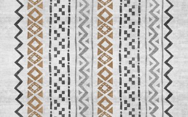 Hand-painted line pattern geometric art pattern, Moroccan style carpet background.
