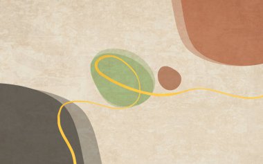 Modern soyut geometrik renk bloğu kombinasyonu sanat deseni, elle boyanmış çizgi modern resim.
