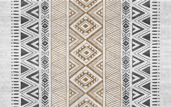 El boyaması çizgili geometrik sanat modeli, Fas tarzı halı arka planı..