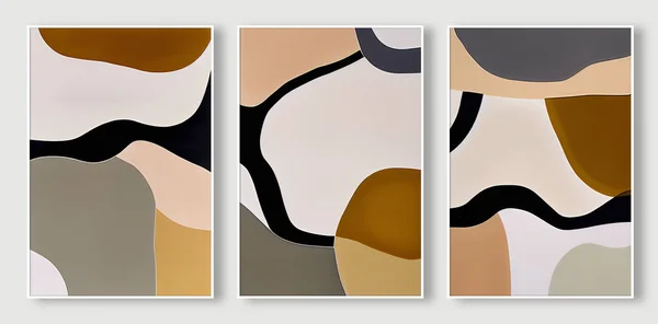 Boho Stil Geometriska Färg Block Monogram Mönster Abstrakt Akvarell Målning — Stockfoto
