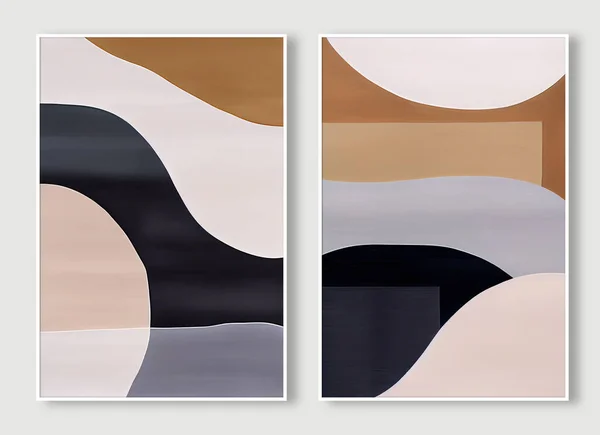 Patrón Monograma Bloque Color Geométrico Estilo Boho Pintura Abstracta Acuarela —  Fotos de Stock
