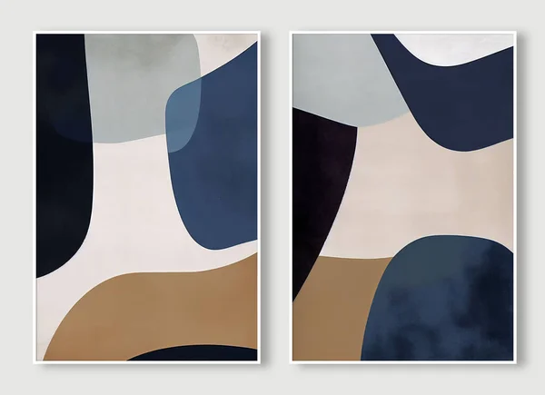 Геометрический Цветовой Блок Стиле Бохо Монограмма Абстрактная Акварельная Живопись — стоковое фото
