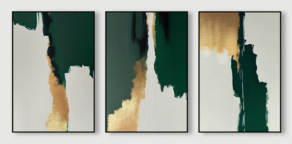 Современный Абстрактный Триптих Живописи Маслом Висячая Картина Стиле Бохо — стоковое фото