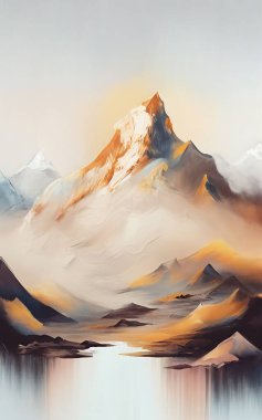 watercolor landscape with mountain and mountains. clipart