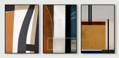 Modern sanat soyut geometrik şekiller. En az sanat ve tasarım. Renkli dokular ve duvar. vektör sanat tasarımı.