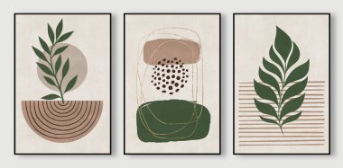 Modern soyut sanat tasarımı seti. Sosyal medya, kapak, poster, duvar kağıdı, kapak, duvar, sanat için minimalist sanat tasarımı,