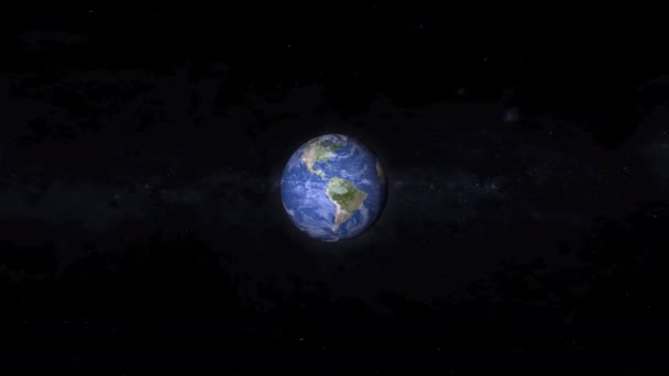 Gece Dönüşüyle Dünya Gezegeni Düzgün Bir Şekilde Animasyon Döngüsüne Girdi — Stok video