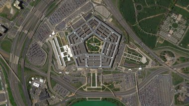 Pentagon Washington binası yukarıdan aşağıya bakıyor, Birds 'ün gözü Pentagon, Washington, ABD