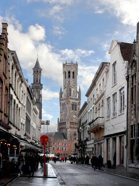 Bruges Belgio Novembre 2022 Veduta Sulla Vlamingstraat Nel Centro Storico — Foto Stock