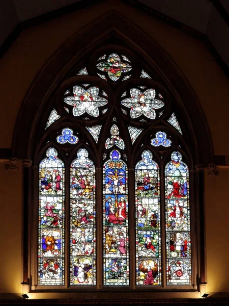 stock image Stained glass window of the chapel of Balliol college, Oxford University
