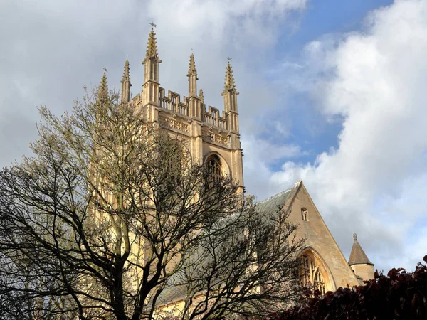 Башня Часовня Мертон Колледж Оксфордский Университет Англия — стоковое фото