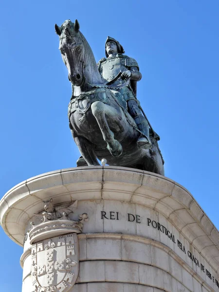 Lisabon Portugalsko Září 2021 Bronzová Jezdecká Socha Krále Jana Dom — Stock fotografie
