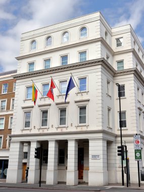 Londra, İngiltere - 27 Mart 2021: Litvanya Evi, Londra 'daki Litvanya Büyükelçiliği, Birleşik Krallık' taki Litvanya diplomatik misyonu