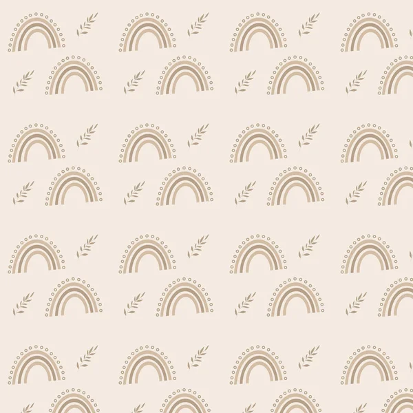Seamless Pattern Brown Rainbow Leaves Beige Background High Quality Photo 스톡 사진