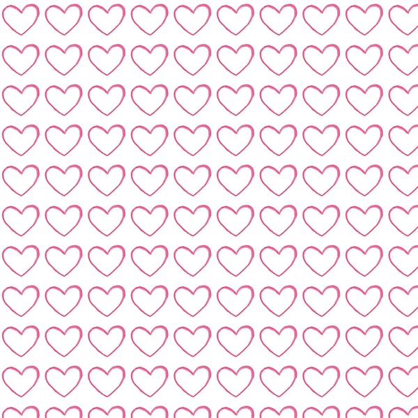 seamless hand-painted watercolor red hearts pattern on white background. High quality photo