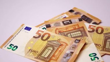 50 avroluk banknotları kapatın. Yüksek kaliteli FullHD görüntüler