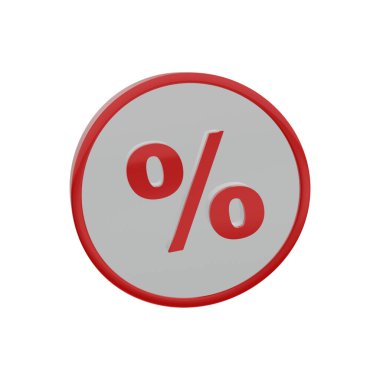 paket 3 kırmızı ve beyaz indirim simgesi, 3D oluşturulmuş, ticari pul, promosyon ve teklif.