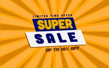 % 10 indirimli, efektli metin, turuncu ve sarı tonlu arka plan şablonu promosyonlarda ve ürün satışlarında kullanılacak.