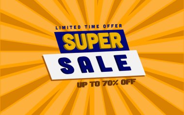 % 70 indirimli, efektli metin, turuncu ve sarı tonlu arka plan şablonu promosyonlarda ve ürün satışlarında kullanılacak.
