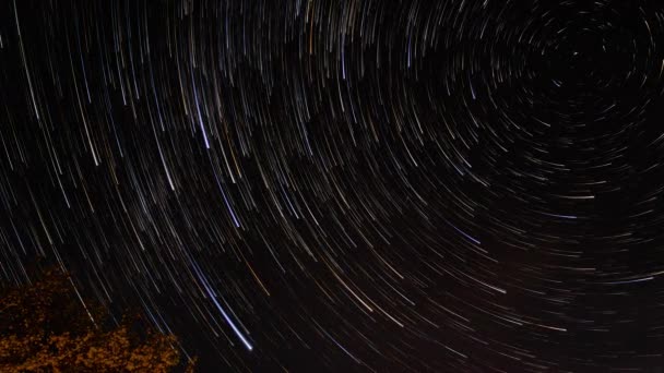 Stars Leave Trails Night Sky Pole Star Rotation Constellations Due — Video Stock