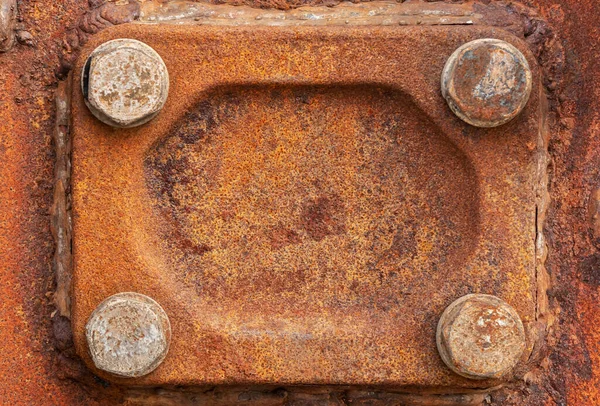 Escotilha Metal Enferrujado Parte Externa Veículo Blindado Detalhe Antigo Transporte — Fotografia de Stock