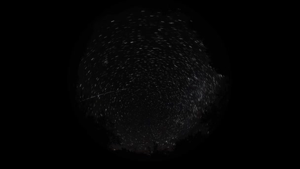 Gece Gökyüzündeki Yıldız Izleri Geniş Açılı Balık Gözü Merceğiyle Çekilmiş — Stok video