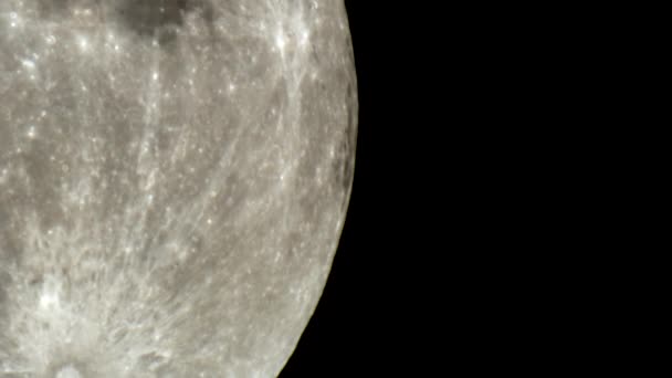 Vista Della Luna Attraverso Telescopio Astronomico Luna Piena Che Muove — Video Stock