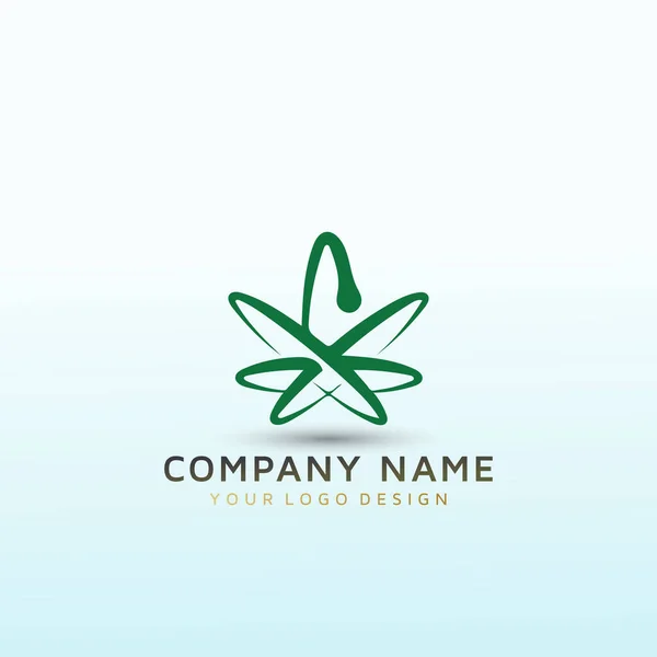 Cannabis Concierge Logotipo Entrega — Vetor de Stock
