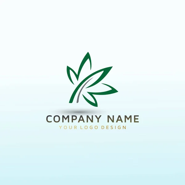 Cannabis Concierge Logotipo Entrega —  Vetores de Stock
