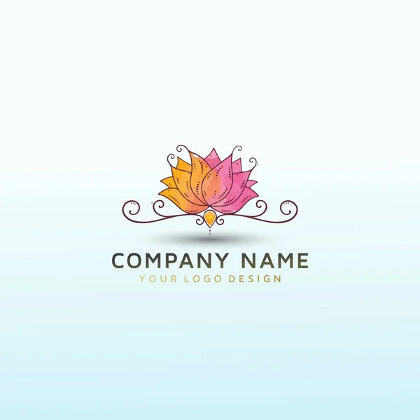 Çiçek Vazosu Vektör Logosu Tasarımı — Stok Vektör